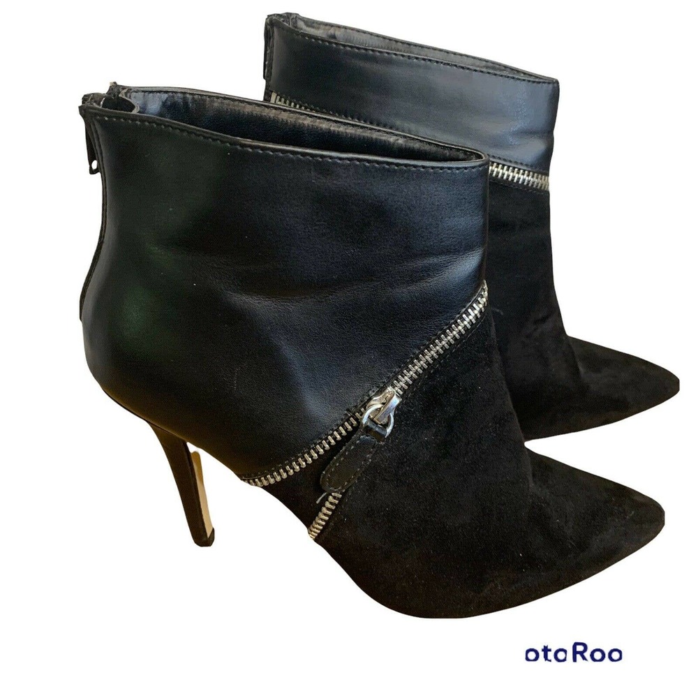 Rock Republic Women's Black Suede And Leather Zipper Detail size 8.5 M Kohl's